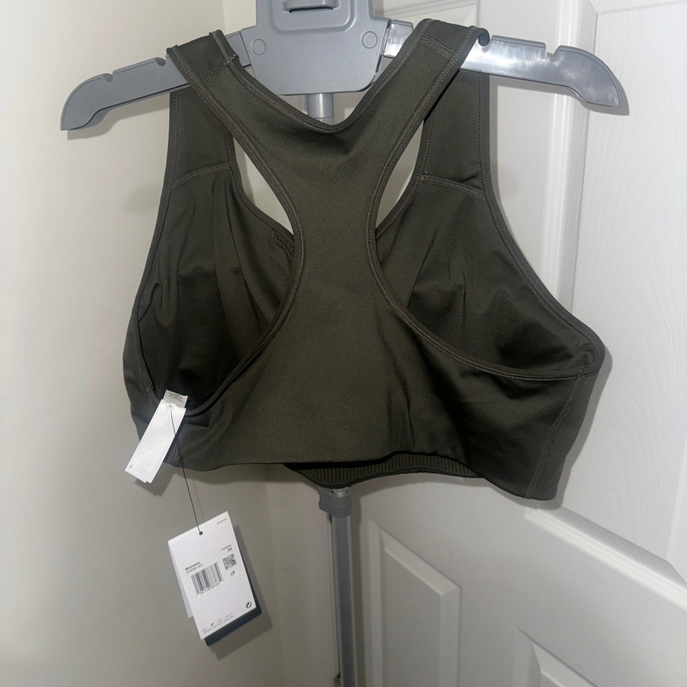 Nike Training Sports Bra Womens 2X Olive Green Racerback Support Activewear - Picture 4 of 5